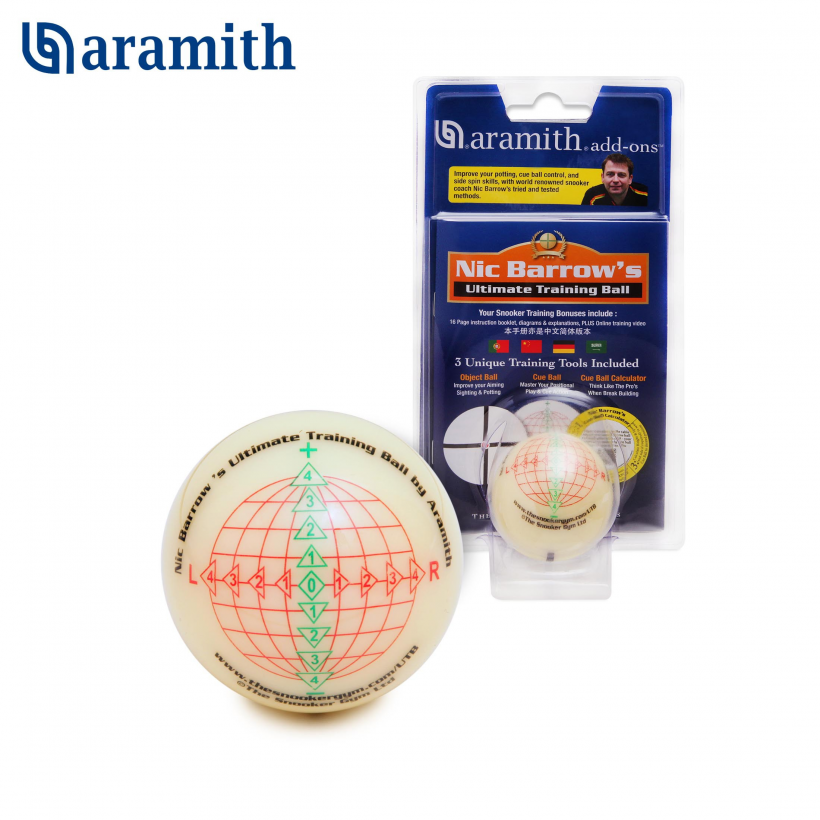  	 Тренировочный шар Snooker Aramith Nic Barrow`s Ultimate Training Ball ø52,4мм блистер